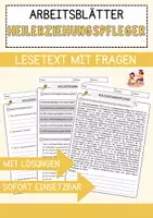 Vorschau - Arbeitsblätter - Heilerziehungspfleger Beruf Arbeitsblätter mit Fragen + Lösungen Deutsch DaZ AB - Deckblatt