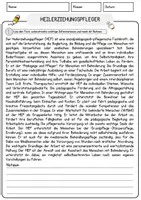 Vorschau - Arbeitsblätter - Heilerziehungspfleger Beruf Arbeitsblätter mit Fragen + Lösungen Deutsch DaZ AB - Seite 1