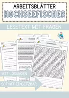 Vorschau - Arbeitsblätter - Hochseefischer Beruf Arbeitsblätter mit Fragen + Lösungen Deutsch DaZ AB - Deckblatt