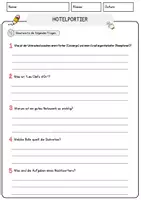 Vorschau - Arbeitsblätter - Hotelportier Beruf Arbeitsblätter mit Fragen + Lösungen Deutsch DaZ AB - Seite 3