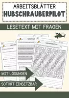 Vorschau - Arbeitsblätter - Hubschrauberpilot Beruf Arbeitsblätter mit Fragen + Lösungen Deutsch DaZ AB - Deckblatt