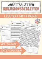 Vorschau - Arbeitsblätter - nklusionsbegleiter Beruf Arbeitsblätter mit Fragen + Lösungen Deutsch DaZ AB - Deckblatt
