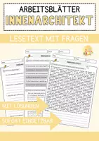 Vorschau - Arbeitsblätter - nnenarchitekt Beruf Arbeitsblätter mit Fragen + Lösungen Deutsch DaZ AB - Deckblatt