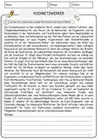 Vorschau - Arbeitsblätter - Kochnetzwerker Beruf Arbeitsblätter mit Fragen + Lösungen Deutsch DaZ AB - Seite 1