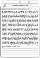 Vorschau - Arbeitsblätter - Konzertveranstalter Beruf Arbeitsblätter mit Fragen + Lösungen Deutsch DaZ AB - Seite 1
