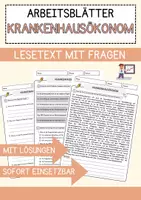 Vorschau - Arbeitsblätter - Krankenhausökonom Beruf Arbeitsblätter mit Fragen + Lösungen Deutsch DaZ AB - Deckblatt