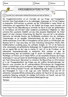 Vorschau - Arbeitsblätter - Kriegsberichterstatter Beruf Arbeitsblätter mit Fragen + Lösungen Deutsch DaZ AB - Seite 1