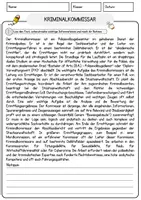Vorschau - Arbeitsblätter - Kriminalkommissar Beruf Arbeitsblätter mit Fragen + Lösungen Deutsch DaZ AB - Seite 1