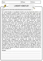 Vorschau - Arbeitsblätter - Landart-Künstler Beruf Arbeitsblätter mit Fragen + Lösungen Deutsch DaZ AB - Seite 1