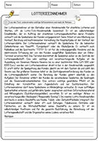Vorschau - Arbeitsblätter - Lotterieeinnehmer Beruf Arbeitsblätter mit Fragen + Lösungen Deutsch DaZ AB - Seite 1