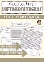 Vorschau - Arbeitsblätter - Luftbildfotograf Beruf Arbeitsblätter mit Fragen + Lösungen Deutsch DaZ AB - Deckblatt