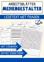 Vorschau - Arbeitsblätter - Mediengestalter Beruf Arbeitsblätter mit Fragen + Lösungen Deutsch DaZ AB - Deckblatt