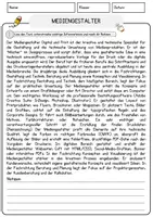 Vorschau - Arbeitsblätter - Mediengestalter Beruf Arbeitsblätter mit Fragen + Lösungen Deutsch DaZ AB - Seite 1