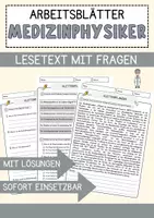 Vorschau - Arbeitsblätter - Medizinphysiker Beruf Arbeitsblätter mit Fragen + Lösungen Deutsch DaZ AB - Deckblatt