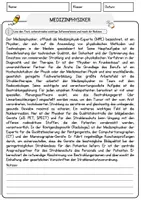 Vorschau - Arbeitsblätter - Medizinphysiker Beruf Arbeitsblätter mit Fragen + Lösungen Deutsch DaZ AB - Seite 1