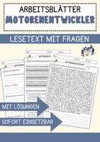 Vorschau - Arbeitsblätter - Motorenentwickler Beruf Arbeitsblätter mit Fragen + Lösungen Deutsch DaZ AB - Deckblatt