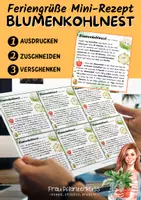 Vorschau - Mal- und Bastelvorlagen - Rezept Blumenkohlnest Feriengruß Klasse 4 bis 9 - Seite 1