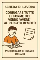 anteprima - Esercizi - Coniugare tutte le forme del verbo "Avere" al passato remoto - Pagina di copertina