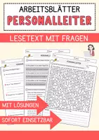 Vorschau - Arbeitsblätter - Personalleiter Beruf Arbeitsblätter mit Fragen + Lösungen Deutsch DaZ AB - Deckblatt