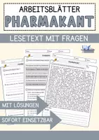 Vorschau - Arbeitsblätter - Pharmakant Beruf Arbeitsblätter mit Fragen + Lösungen Deutsch DaZ AB - Deckblatt