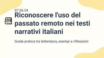 anteprima - Presentazioni / Lavagne - Riconoscere l'uso del passato remoto in testi narrativi della tradizione italiana - Pagina 1