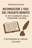 anteprima - Presentazioni / Lavagne - Riconoscere l'uso del passato remoto in testi narrativi della tradizione italiana - Pagina di copertina
