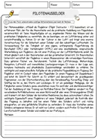 Vorschau - Arbeitsblätter - Pilotenausbilder Beruf Arbeitsblätter mit Fragen + Lösungen Deutsch DaZ AB - Seite 1