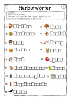Vorschau - Arbeitsblätter - Herbstwörter Puzzle Grundschule Sek I DaZ Deutschunterricht - Seite 2