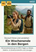 Vorschau - Arbeitsblätter - Hörverstehen A2: Ein Wochenende in den Bergen – inkl. Skript, MP3 & Hörprobe - Deckblatt