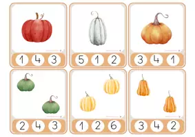 Vista previa - Refuerzo / NEE / Materiales de apoyo - CALABAZA -Inicio ABN: Puzzles numéricos y tarjetas asociación número cantidad - página 3