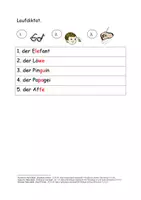 Vorschau - Arbeitsblätter - Laufdiktat in drei verschiedenen Schwierigkeitsstufen - Deckblatt