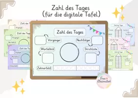 Vorschau - Präsentationen/Tafelbilder - Zahl des Tages für die digitale Tafel 1. Klasse - Deckblatt