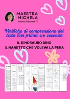 anteprima - Compiti in classe/Test - Testi: Il nanetto che voleva la pera e Il dinosauro Dino - Pagina di copertina