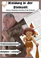 Vorschau - Arbeitsblätter - Kleidung in der Steinzeit – Felle, Häute, Schmuck - Deckblatt