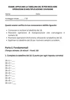 anteprima - Compiti in classe/Test - Applicare la tabellina del 18 per risolvere operazioni di moltiplicazione e divisione. - Pagina 1