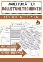 Vorschau - Arbeitsblätter - Rollstuhltechniker Beruf Arbeitsblätter mit Fragen + Lösungen Deutsch DaZ AB - Deckblatt