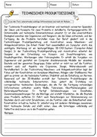 Vorschau - Arbeitsblätter - Technischer Produktdesigner Beruf Arbeitsblätter mit Fragen + Lösungen Deutsch DaZ AB - Seite 1