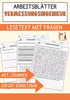 Vorschau - Arbeitsblätter - Vermessungsingenieur Beruf Arbeitsblätter mit Fragen + Lösungen Deutsch DaZ AB - Deckblatt