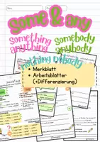 Vorschau - Arbeitsblätter - some / any – Merkblatt & 2 ABs + Compound Words (somebody, anything, nobody …)" - Deckblatt