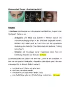 Vorschau - Klassenarbeiten - Deutsch Klassenarbeit Großstadtlyrik (1) - Deckblatt