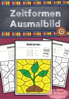 Vorschau - Arbeitsblätter - Ausmalbilder zu den Zeitformen - 2-fach differenziert - Deckblatt