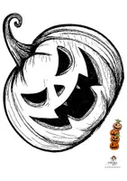 Vorschau - Mal- und Bastelvorlagen - Halloween Kürbisturm Fensterbild: Bastelvorlage für den Kunstunterricht Klasse 1-4 (Herbst basteln / Ausmalbild / Deko-Kürbis) - Seite 2