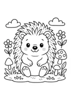 Vorschau - Mal- und Bastelvorlagen - Herbstliche Igel Ausmalbilder - kostenlos - Seite 1