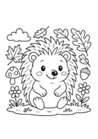 Vorschau - Mal- und Bastelvorlagen - Herbstliche Igel Ausmalbilder - kostenlos - Seite 2