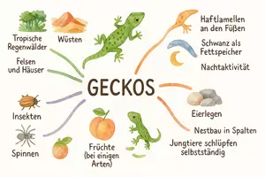 Vorschau - Arbeitsblätter - AB mit Fragen zum Thema "Geckos" + Lösungsblatt + Mindmap + Infografik - Seite 2