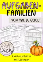 Vorschau - Arbeitsblätter - Aufgabenfamilien - von mal zu geteilt (4 Arbeitsblätter) - Deckblatt