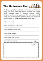 Vista previa - Hojas de trabajo - Halloween Reading (3º-4º) Comprensión lectora inglés Primaria - página 1