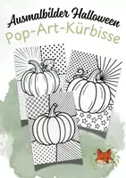 Vorschau - Mal- und Bastelvorlagen - Kunst Halloween Pop Art Kürbisse Herbst Halloween - Deckblatt