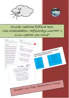Vorschau - Stundenentwürfe - Gedicht "der Wind" mit vielen Aufgaben - Deckblatt