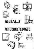 Vorschau - Mal- und Bastelvorlagen - gratis Deckblatt zum Ausmalen für die Digitale Grundbildung - Seite 1